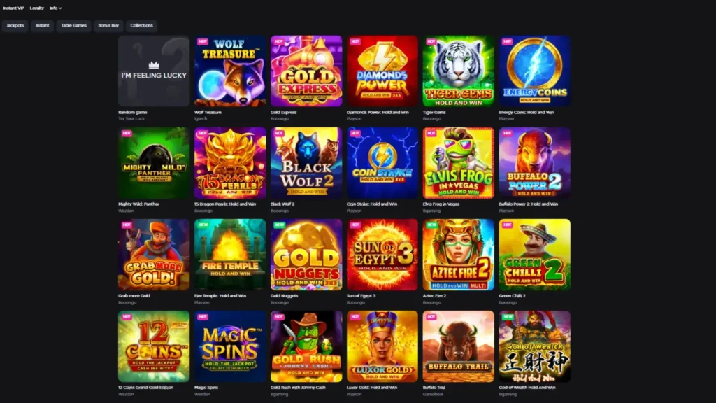 BassBet casino games lobby